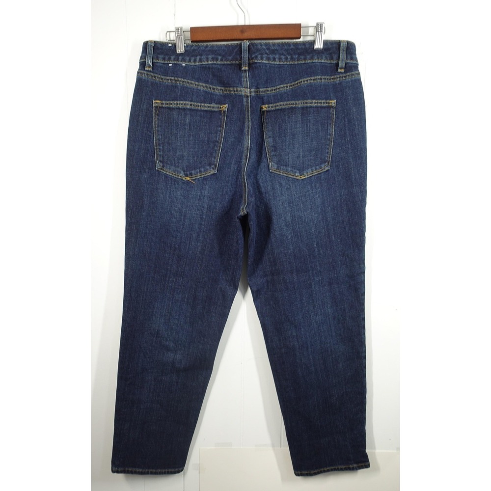 Talbots Jeans Womens 14 Blue Dark Wash Everyday Relaxed Straight Stretch Denim - Picture 3 of 11